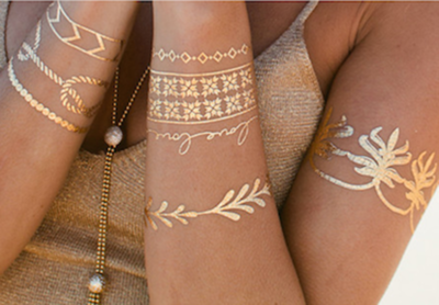 Blacklight Body Art in Henna Design