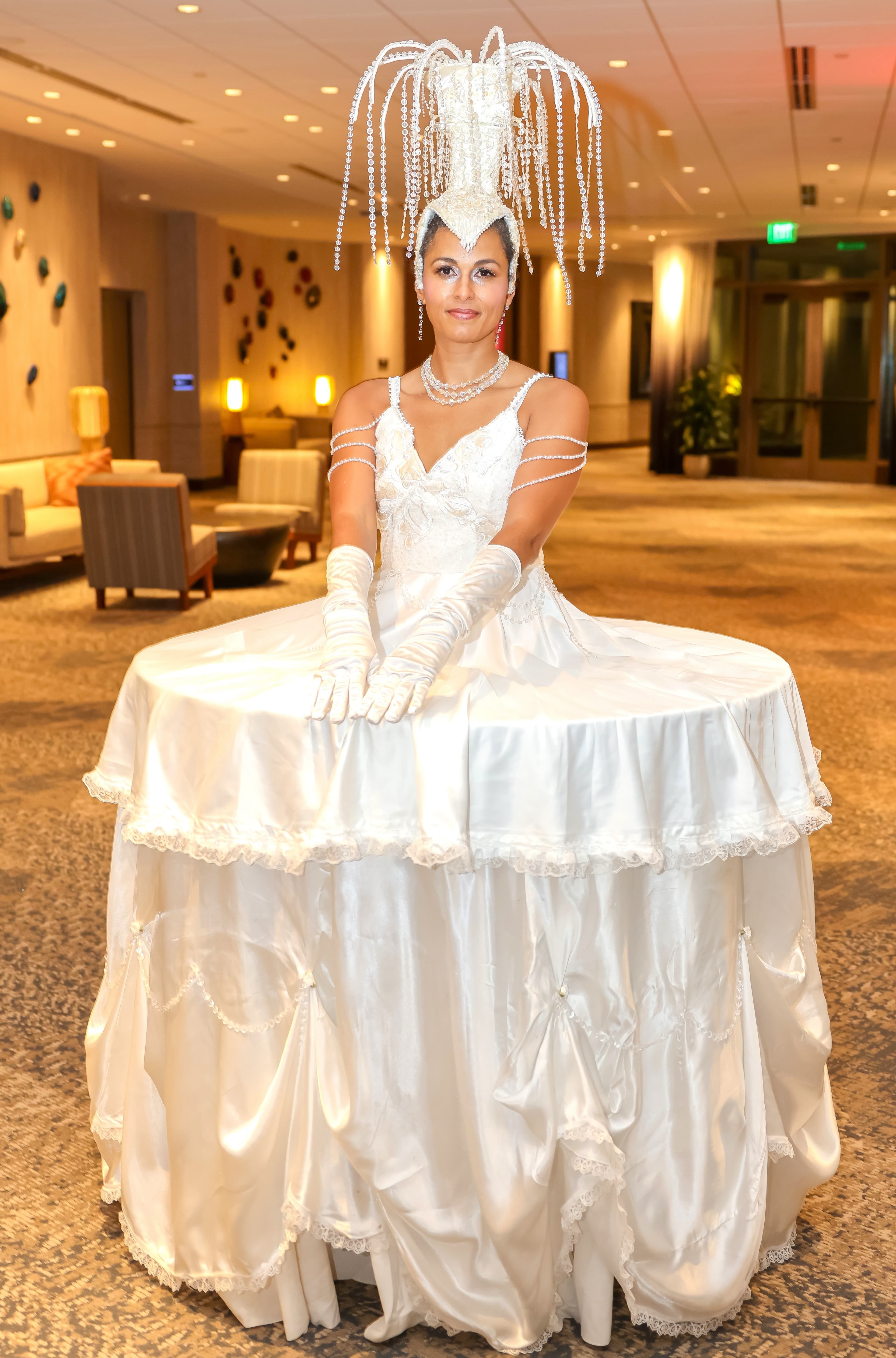 Chandalier Strolling Table - Devaki roaming tableside setup at an event