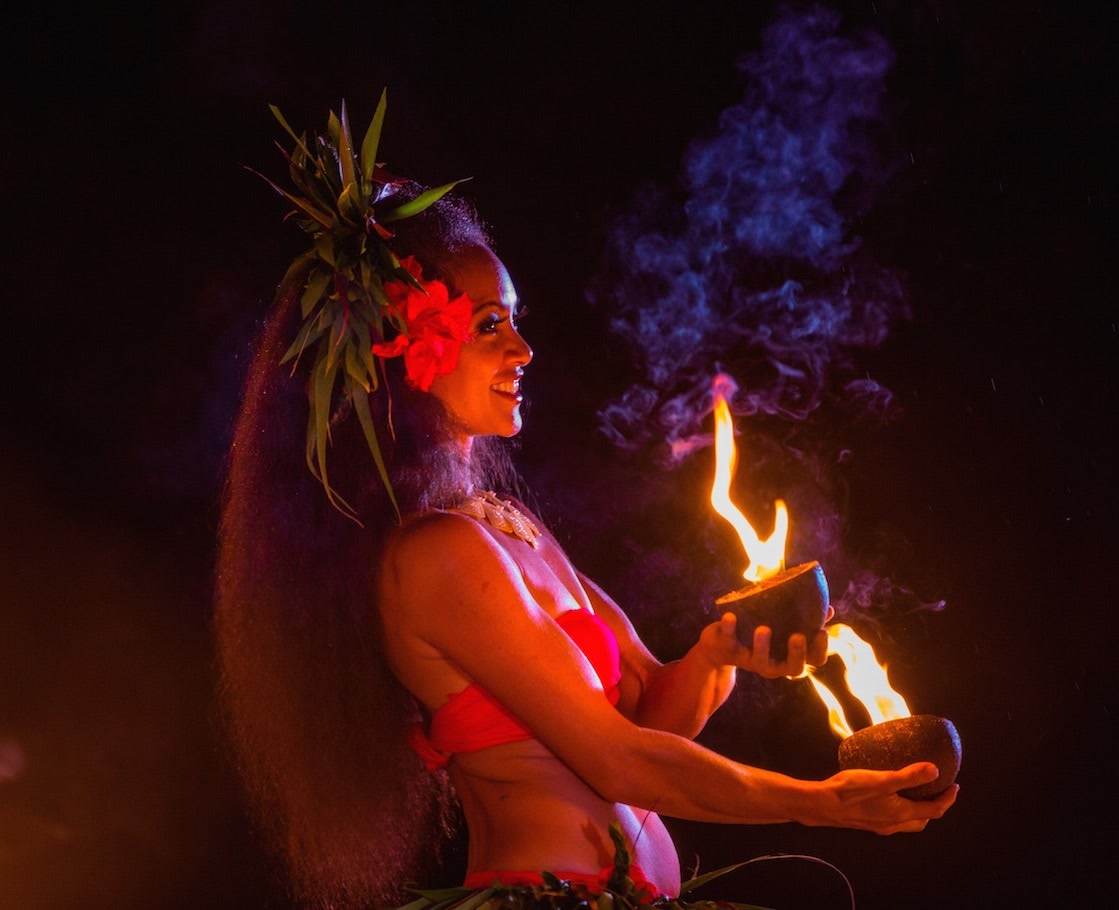 Fire dancing performance